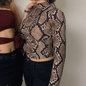 Snakeskin long sleeve top